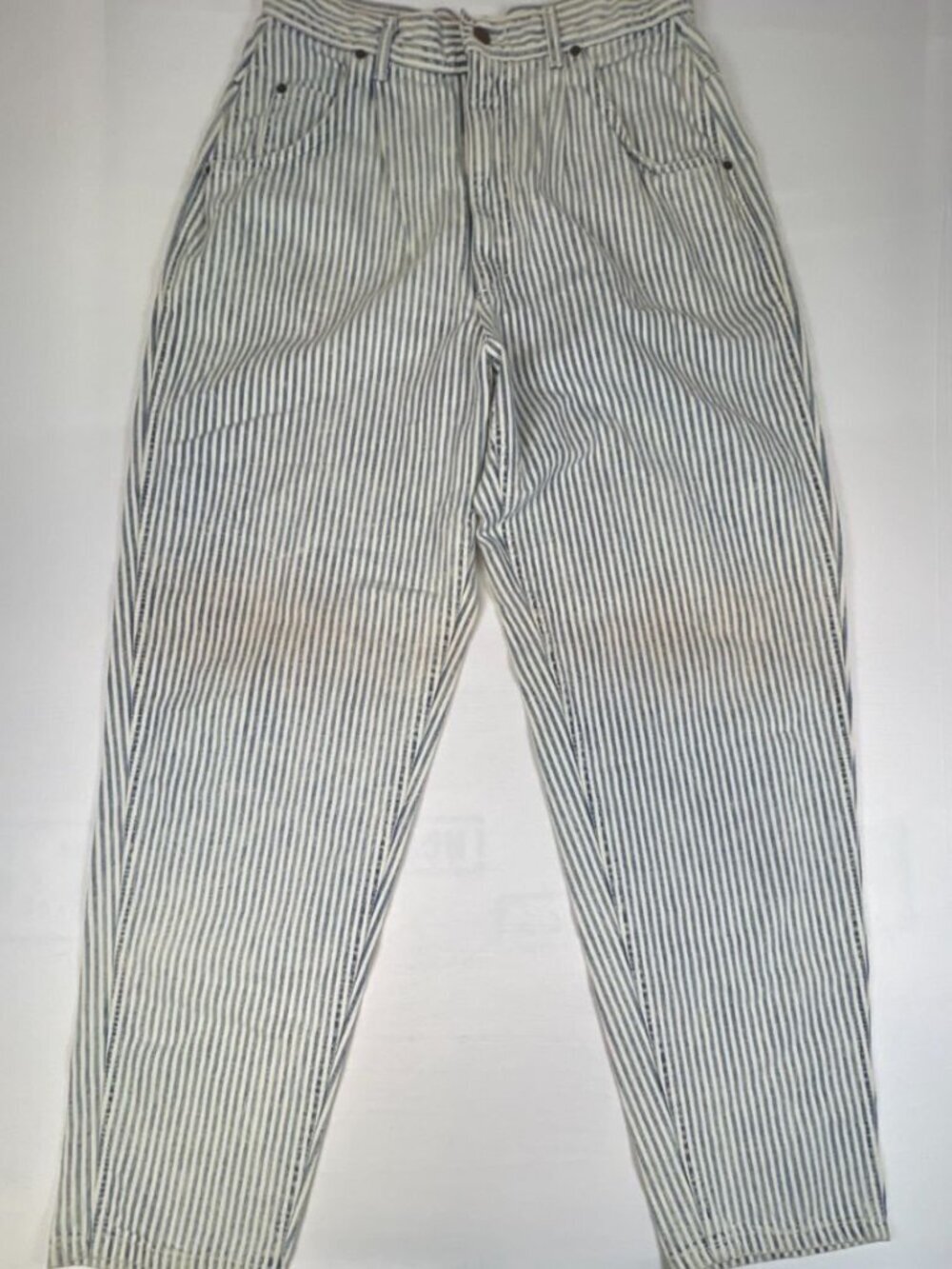 Vintage Lee Men 30x32 Sky Riders Hickory Stripe Denim Jeans Workwear
